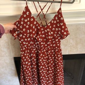 Burnt orange flower dresss